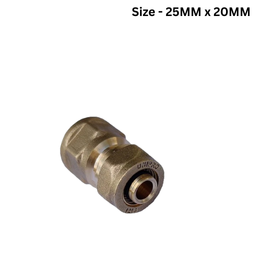 Unipro Unequal Union Brass Compression Fitting - 25MM x 20MM - Pack Of 12Nos