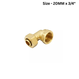 Quickpex Female Elbow Brass Compression Fitting - 20MM x 3/4"