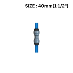 Quickair Push Fit Pipe to Pipe Connector For Aluminium Compresser Piping-40mm-1-1/2"