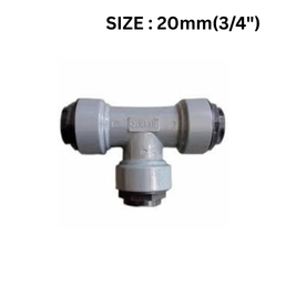Quickair Push Fit Equal Tee Connector For Aluminium Compresser Piping-20mm-3/4"