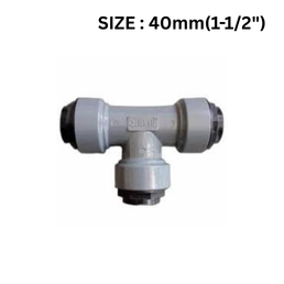 Quickair Push Fit Equal Tee Connector For Aluminium Compresser Piping-40mm-1-1/2"