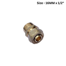 Unipro Male Union Brass Compression Fitting - 16MM x 1/2" - Pack Of 30Nos