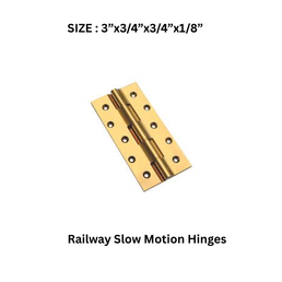 Virat Gold Railway Slow Motion Hinges (Pvd) (Gold, Rose Gold ) - 3”x3/4”x3/4”x1/8” (3 mm)
