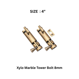 Virat Gold Xylo Marble Tower Bolt Antique - 4” (8 mm)