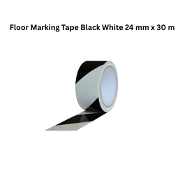 SBECO Floor Marking Tape Black White 24 mm x 30 m