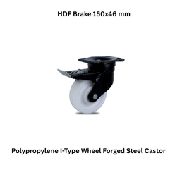 MUVALL Polypropylene I-Type Wheel Forged Steel Castor HDF Brake 150x46 mm