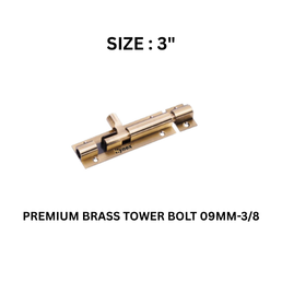 Hynex Premium Brass Tower Bolt 09MM-3/8 03" (3/8 mm)