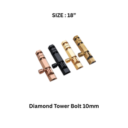 Virat Gold Diamond Tower Bolt (Pvd) (Gold, Rose Gold) - 18” (10 mm)