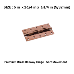 Hynex Premium Brass Railway Hinge lar Soft movement 5 in x 1-1/4 in x 1-1/4 in (5/32 mm)