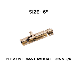 Hynex Premium Brass Tower Bolt 09MM-3/8 06" (3/8 mm)