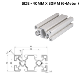 Quickframe Industrial Aluminium Profile Medium 40MM x 80MM - 6-Meter Length