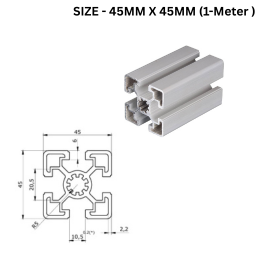 Quickframe Industrial Aluminium Profile Heavy 45MM x 45MM - 1-Meter Length