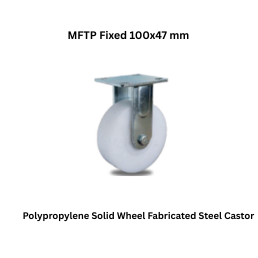 MUVALL Polypropylene Solid Wheel Fabricated Steel Castor MFTP Fixed 100x47 mm