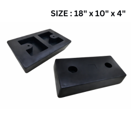 Safe Industries Rectangular Molded Rubber Dock Bumpers - 18in x 10in x 4in