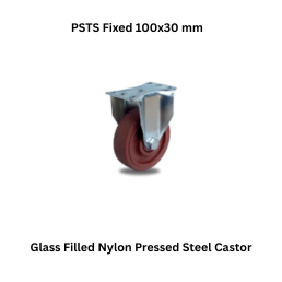 MUVALL Glass Filled Nylon Pressed Steel Castor PSTS Fixed 100x30 mm