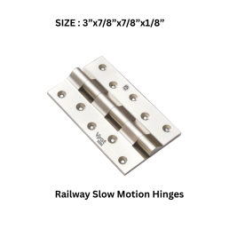 Virat Gold Railway Slow Motion Hinges - 3”x7/8”x7/8”x1/8”