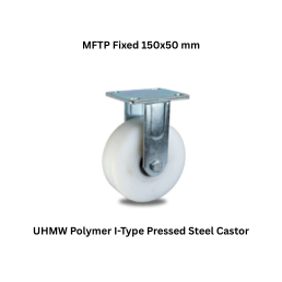 MUVALL UHMW Polymer I-Type Fabricated Steel Castor MFTP Fixed 150x50 mm
