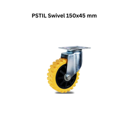 MUVALL Anti Skid Polyurethane Wheel Pressed Steel Castor PSTIL Swivel 150x45 mm