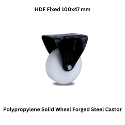 MUVALL Polypropylene Solid Wheel Forged Steel Castor HDF Fixed 100x47 mm