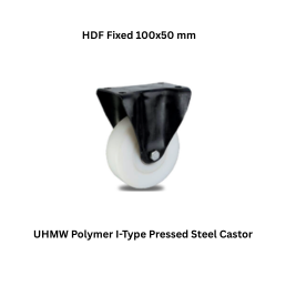 MUVALL UHMW Polymer I-Type Forged Steel Castor HDF Fixed 100x50 mm