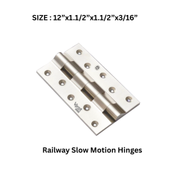 Virat Gold Railway Slow Motion Hinges - 12”x1.1/2”x1.1/2”x3/16” 5 MM