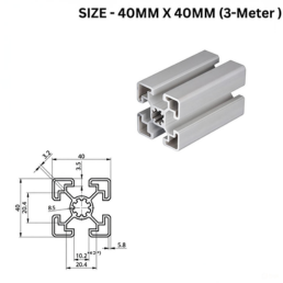 Quickframe Industrial Aluminium Profile Medium 40MM x 40MM - 3-Meter Length