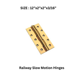 Virat Gold Railway Slow Motion Hinges (Pvd) (Gold, Rose Gold ) - 12”x2”x2”x3/16” (5 mm)