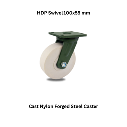MUVALL Cast Nylon Forged Steel Castor HDP Swivel 100x55 mm