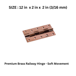 Hynex Premium Brass Railway Hinge Soft movement 12 in x 2 in x 2 in (3/16 mm)