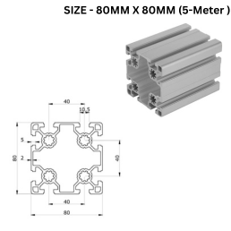 Quickframe Industrial Aluminium Profile Heavy 80MM x 80MM - 5-Meter Length