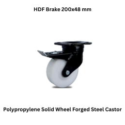 MUVALL Polypropylene Solid Wheel Forged Steel Castor HDF Brake 200x48 mm