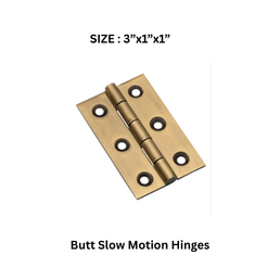 Virat Gold Butt Slow Motion Hinges Antique - 3”x1”x1”