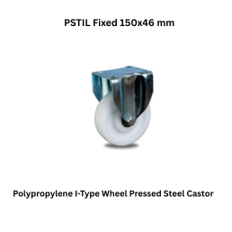MUVALL Polypropylene I-Type Wheel Pressed Steel Castor PSTIL Fixed 150x46 mm
