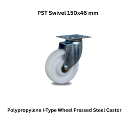 MUVALL Polypropylene I-Type Wheel Pressed Steel Castor PST Swivel 150x46 mm
