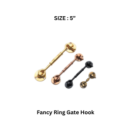 Virat Gold Fancy Ring Gate Hook (Pvd) (Gold, Rose Gold) 5”
