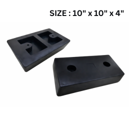 Safe Industries Rectangular Molded Rubber Dock Bumpers - 10in x 10in x 4in