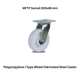 MUVALL Polypropylene I-Type Wheel Fabricated Steel Castor MFTP Swivel 200x48 mm