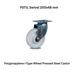 MUVALL Polypropylene I-Type Wheel Pressed Steel Castor PSTIL Swivel 200x48 mm