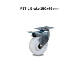 MUVALL Polypropylene I-Type Wheel Pressed Steel Castor PSTIL Brake 150x46 mm