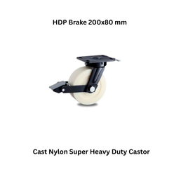 MUVALL Cast Nylon Super Heavy Duty Castor HDP Brake 200x80 mm