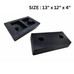 Safe Industries Rectangular Molded Rubber Dock Bumpers - 13in x 12in x 4in