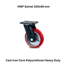 MUVALL Cast Iron Core Polyurethane Heavy Duty HMP Swivel 150x48 mm