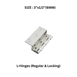 Virat Gold L-Hinges (Regular & Locking) S.S - 3”x1/2” (6 MM)