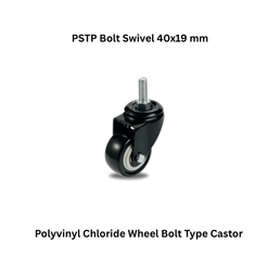 MUVALL Polyvinyl Chloride Wheel Bolt Type Castor PSTP Bolt Swivel 40x19 mm