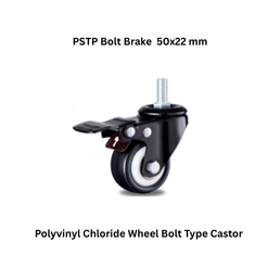 MUVALL Polyvinyl Chloride Wheel Bolt Type Castor PSTP Bolt Brake 50x22 mm