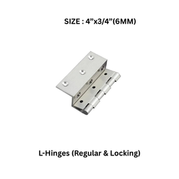 Virat Gold L-Hinges (Regular & Locking) S.S -4”x3/4” (6 MM)