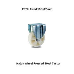 MUVALL Nylon Wheel Pressed Steel Castor PSTIL Fixed 150x47 mm