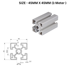 Quickframe Industrial Aluminium Profile Medium 45MM x 45MM - 1-Meter Length
