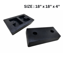 Safe Industries Rectangular Molded Rubber Dock Bumpers - 18in x 18in x 4in