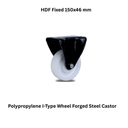 MUVALL Polypropylene I-Type Wheel Forged Steel Castor HDF Fixed 150x46 mm